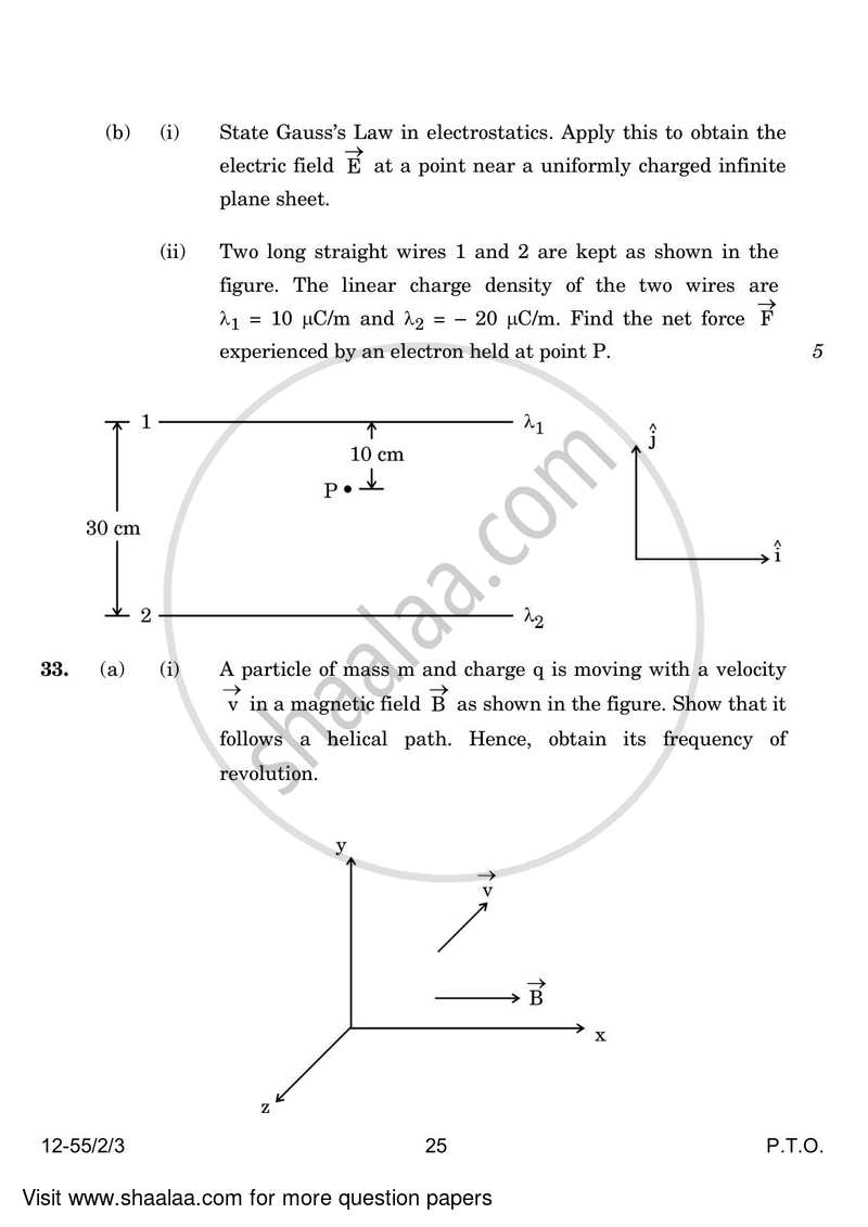 Physics 2023-2024 - CBSE 12th - Class 12 - CBSE (Central Board of Secondary Education) question paper with PDF download