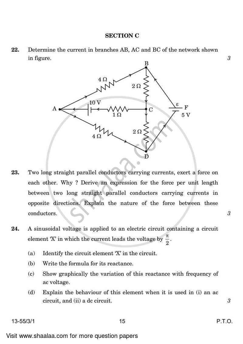 Physics 2023-2024 - CBSE 12th - Class 12 - CBSE (Central Board of Secondary Education) question paper with PDF download