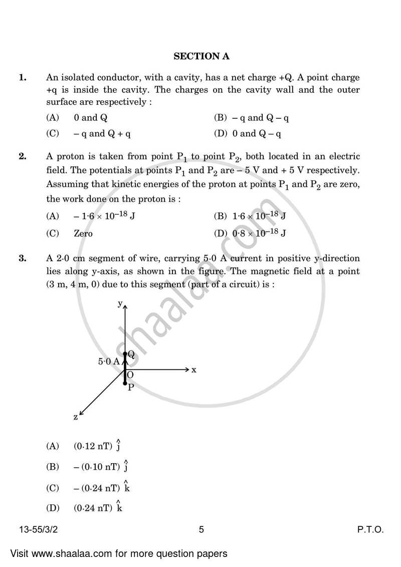 Physics 2023-2024 - CBSE 12th - Class 12 - CBSE (Central Board of Secondary Education) question paper with PDF download