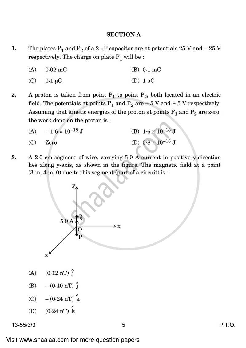 Physics 2023-2024 - CBSE 12th - Class 12 - CBSE (Central Board of Secondary Education) question paper with PDF download