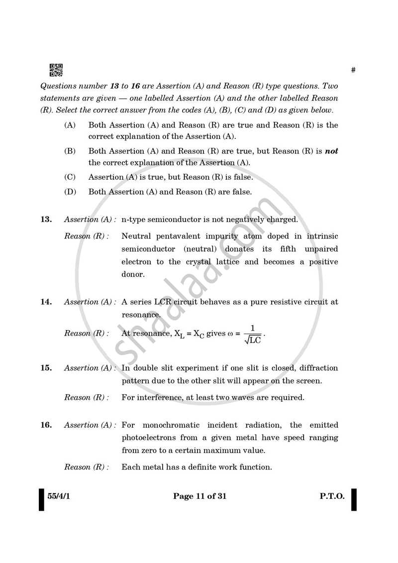 Physics 2024-2025 - CBSE 12th - Class 12 - CBSE (Central Board of Secondary Education) question paper with PDF download