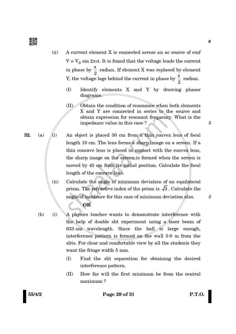Physics 2024-2025 - CBSE 12th - Class 12 - CBSE (Central Board of Secondary Education) question paper with PDF download