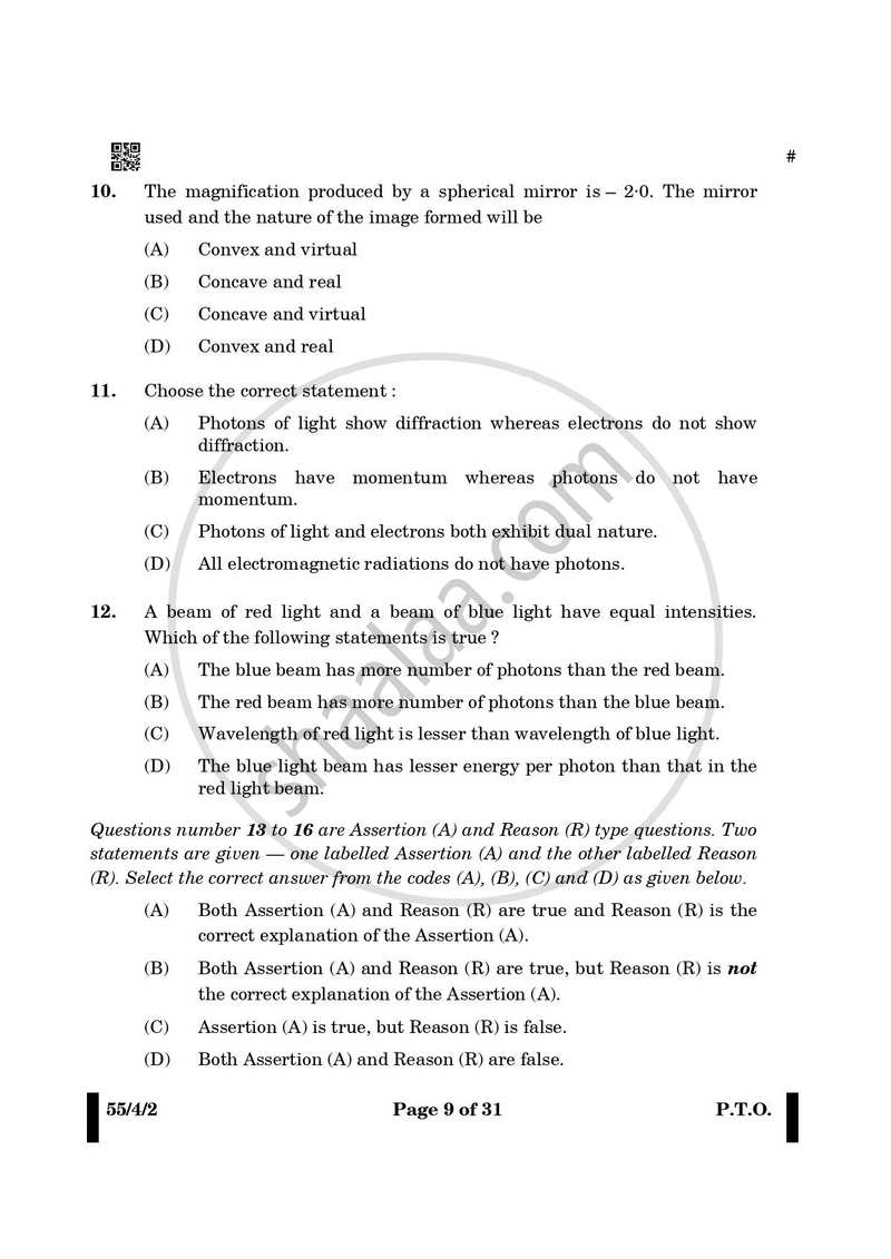 Physics 2024-2025 - CBSE 12th - Class 12 - CBSE (Central Board of Secondary Education) question paper with PDF download