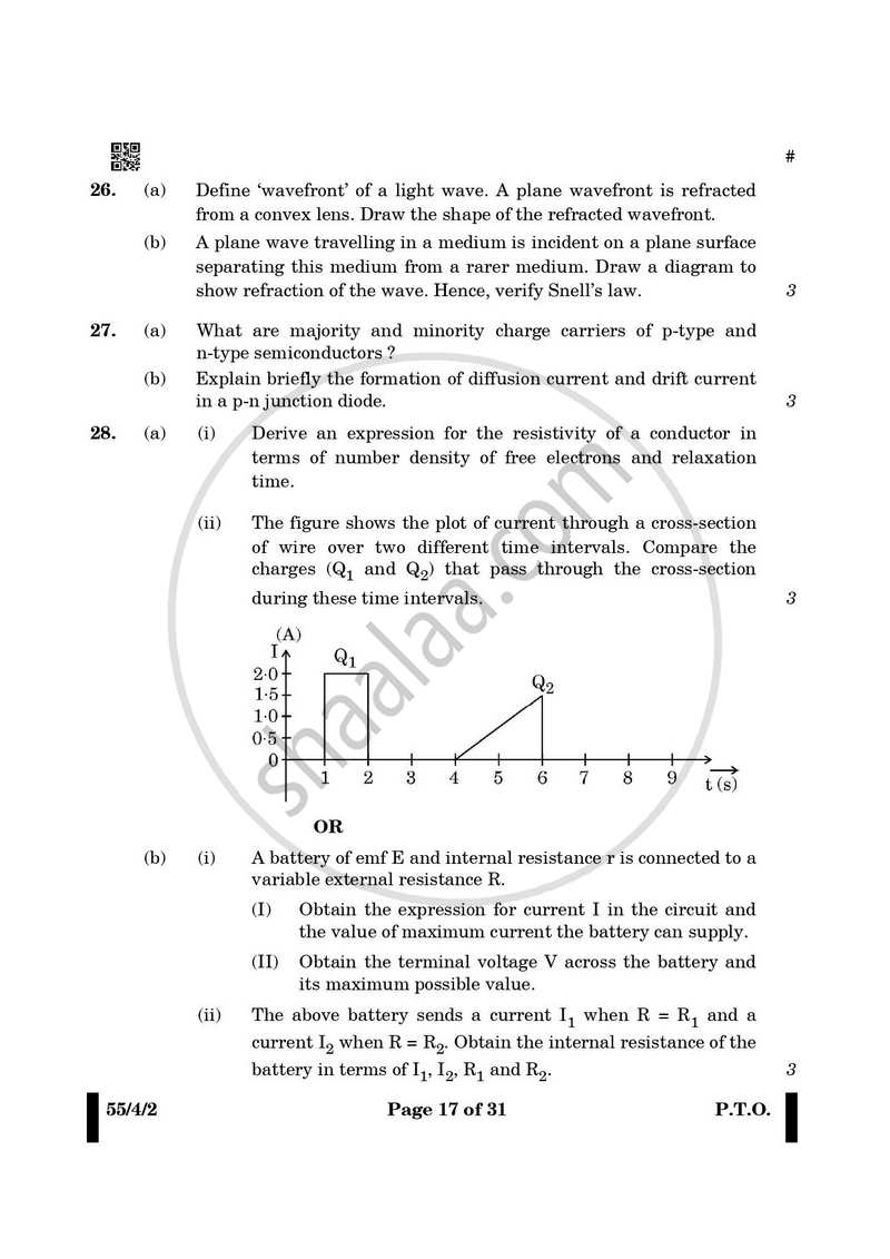 Physics 2024-2025 - CBSE 12th - Class 12 - CBSE (Central Board of Secondary Education) question paper with PDF download