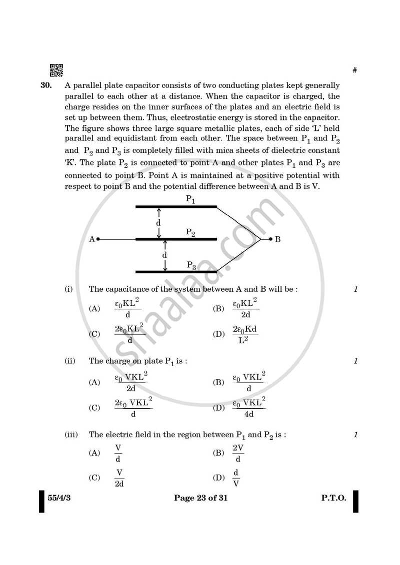 Physics 2024-2025 - CBSE 12th - Class 12 - CBSE (Central Board of Secondary Education) question paper with PDF download