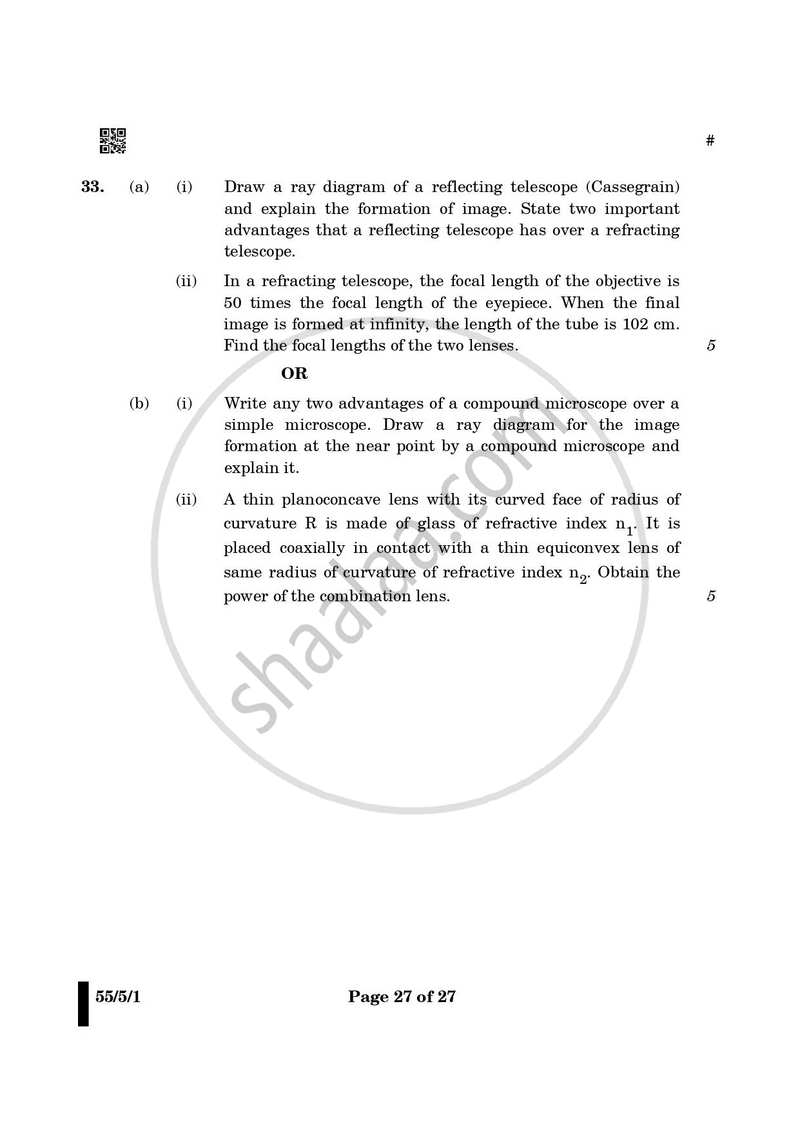 Physics 2024-2025 - CBSE 12th - Class 12 - CBSE (Central Board of Secondary Education) question paper with PDF download