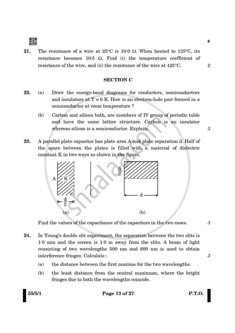 Physics 2024-2025 - CBSE 12th - Class 12 - CBSE (Central Board of Secondary Education) question paper with PDF download
