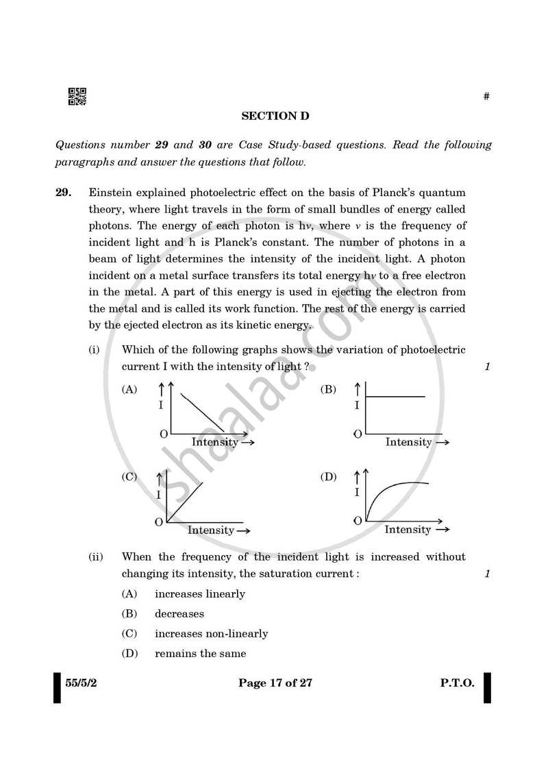 Physics 2024-2025 - CBSE 12th - Class 12 - CBSE (Central Board of Secondary Education) question paper with PDF download