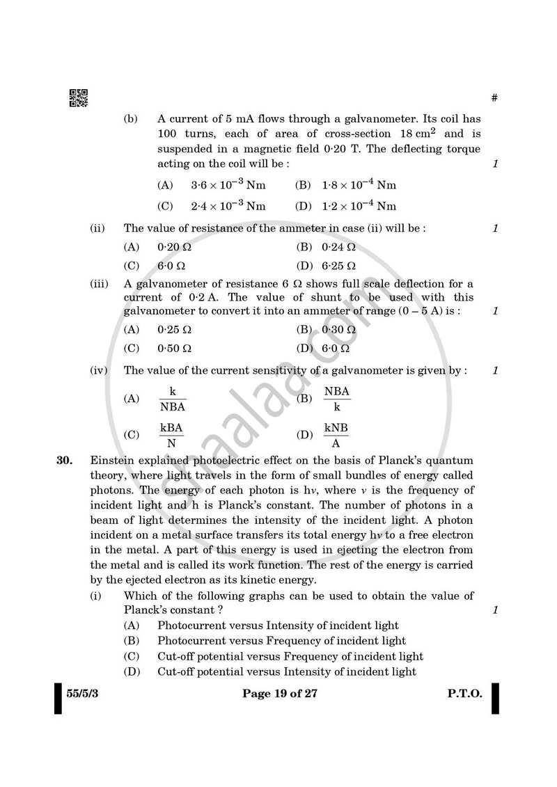 Physics 2024-2025 - CBSE 12th - Class 12 - CBSE (Central Board of Secondary Education) question paper with PDF download