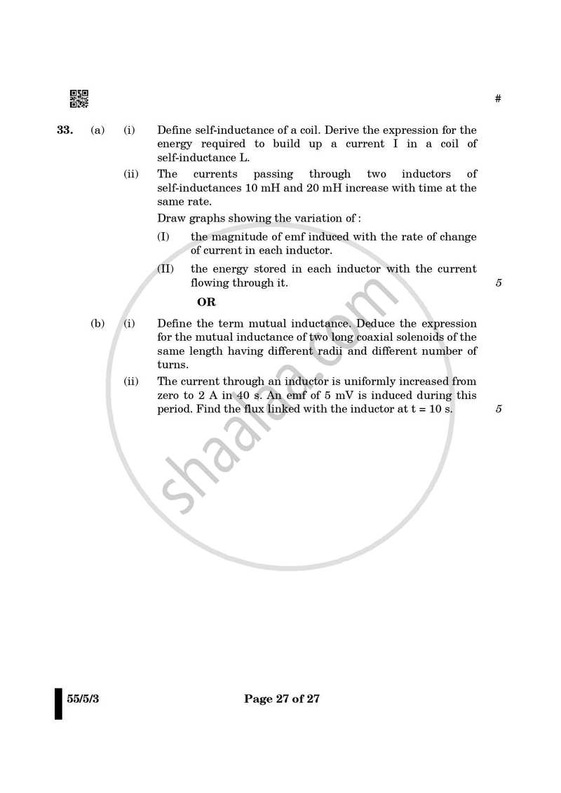 Physics 2024-2025 - CBSE 12th - Class 12 - CBSE (Central Board of Secondary Education) question paper with PDF download