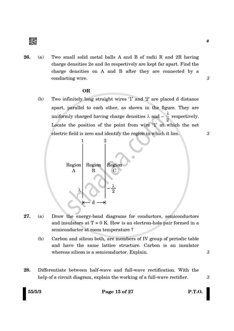 Physics 2024-2025 - CBSE 12th - Class 12 - CBSE (Central Board of Secondary Education) question paper with PDF download