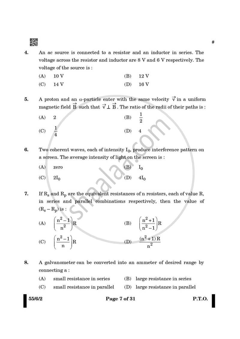 Physics 2024-2025 - CBSE 12th - Class 12 - CBSE (Central Board of Secondary Education) question paper with PDF download
