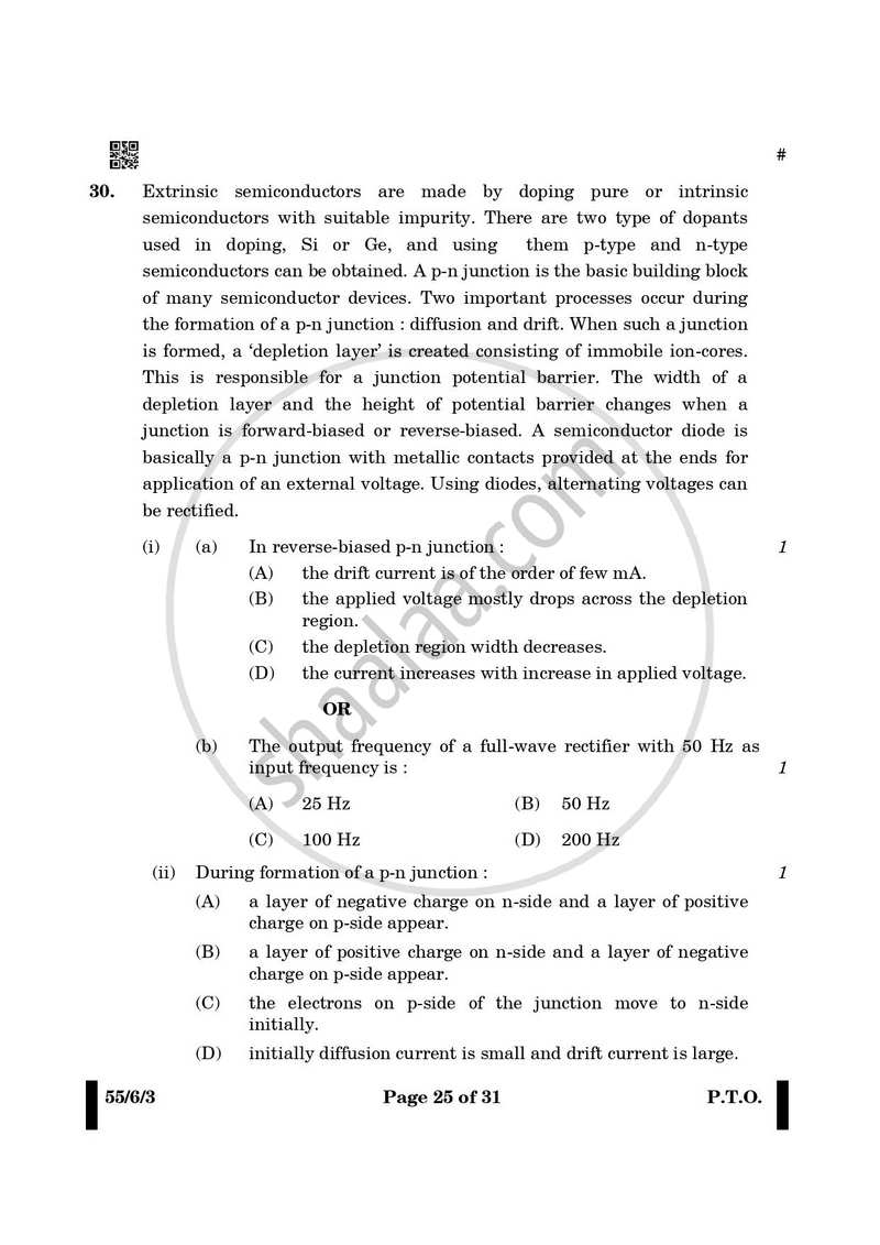 Physics 2024-2025 - CBSE 12th - Class 12 - CBSE (Central Board of Secondary Education) question paper with PDF download