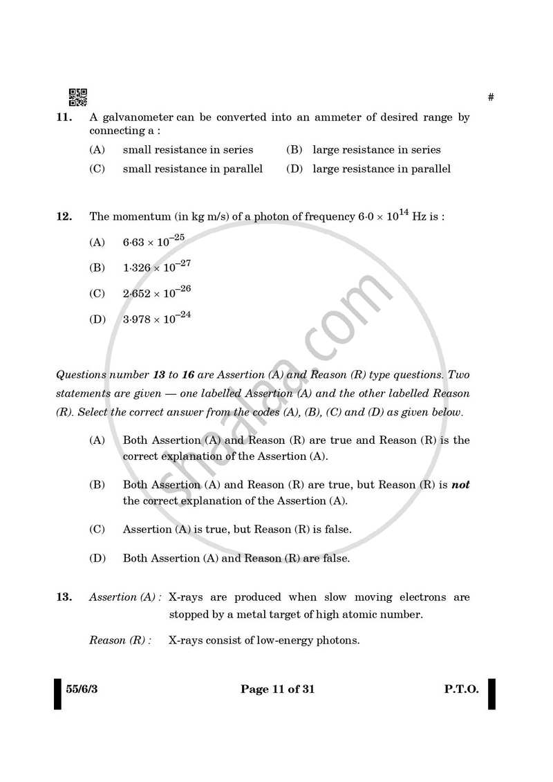 Physics 2024-2025 - CBSE 12th - Class 12 - CBSE (Central Board of Secondary Education) question paper with PDF download