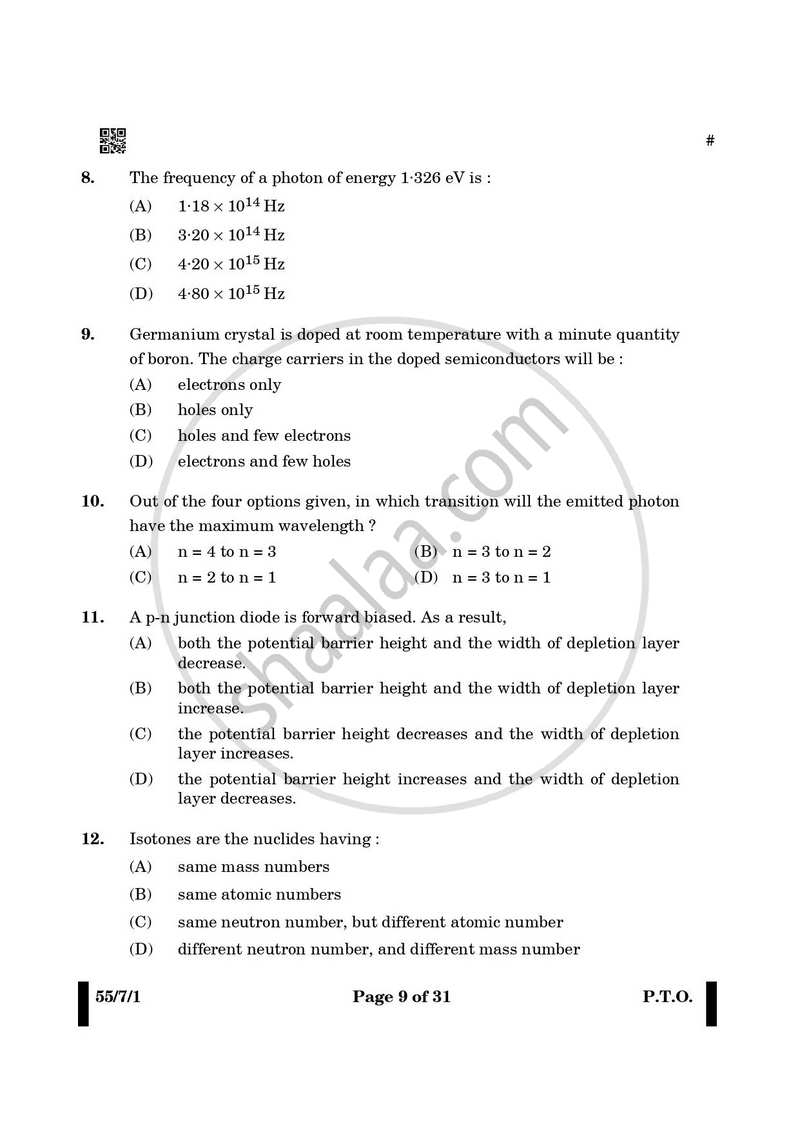 Physics 2024-2025 - CBSE 12th - Class 12 - CBSE (Central Board of Secondary Education) question paper with PDF download