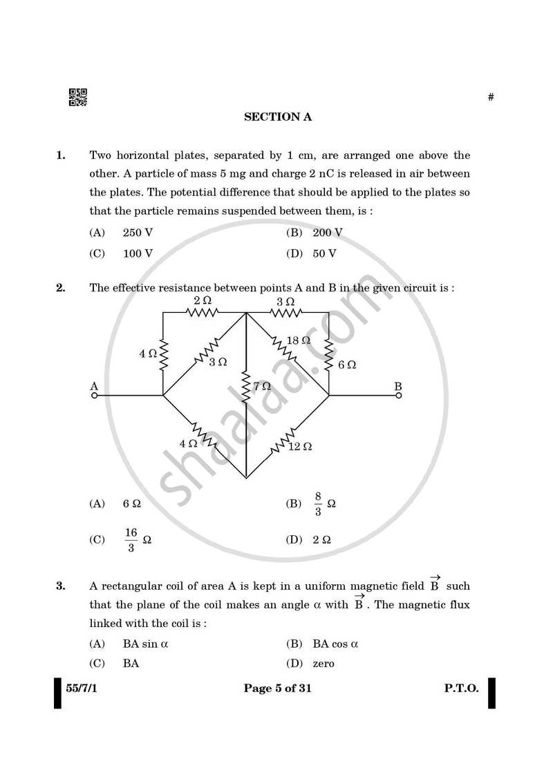 Physics 2024-2025 - CBSE 12th - Class 12 - CBSE (Central Board of Secondary Education) question paper with PDF download