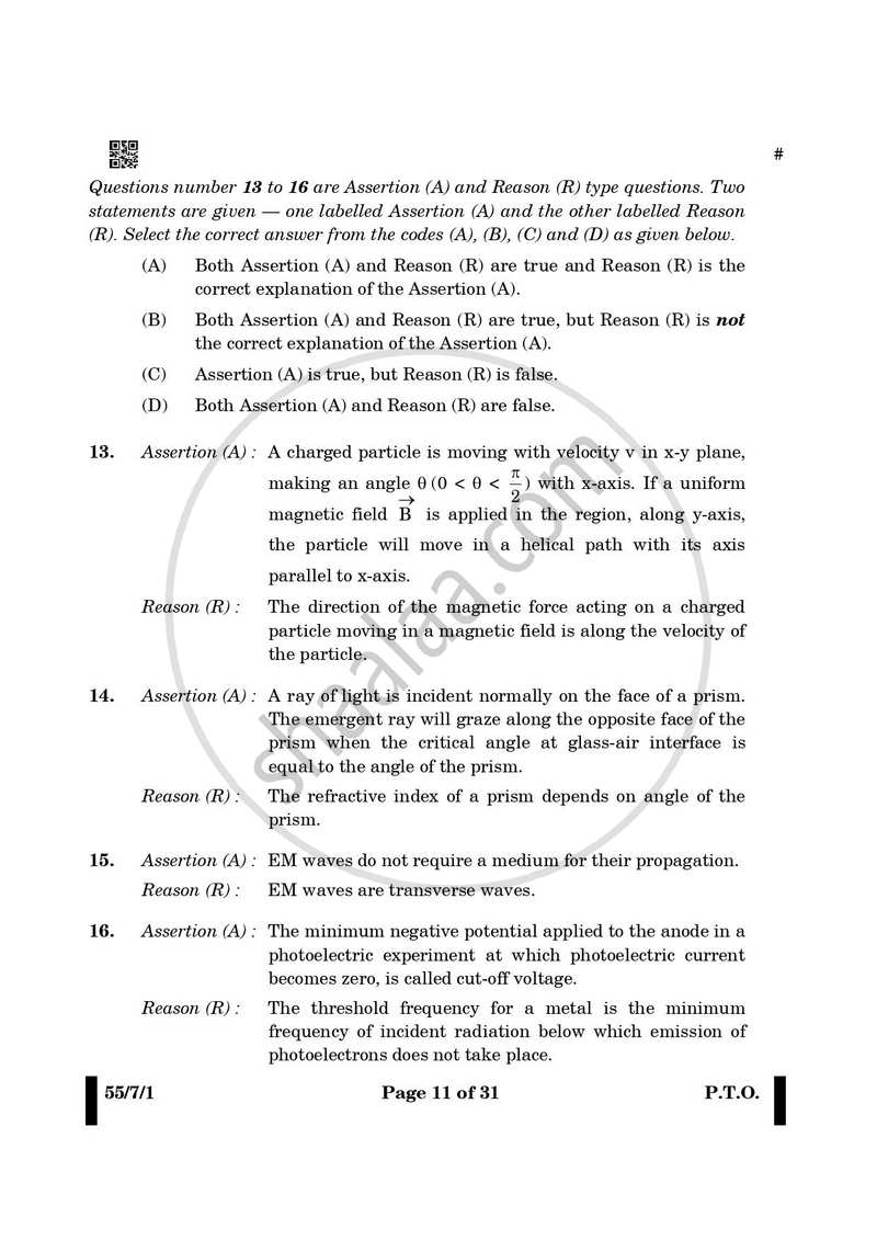 Physics 2024-2025 - CBSE 12th - Class 12 - CBSE (Central Board of Secondary Education) question paper with PDF download