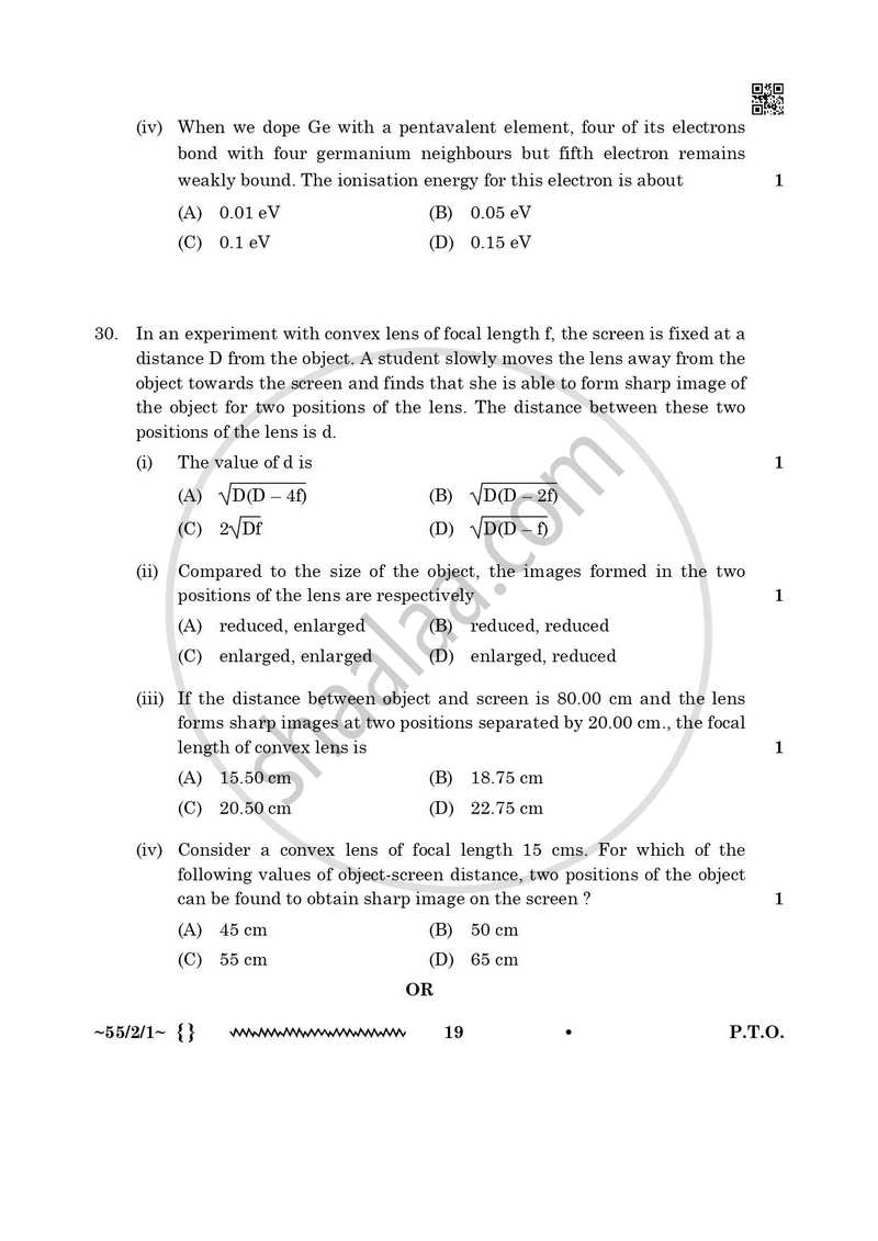 Physics 2025-2026 - CBSE 12th - Class 12 - CBSE (Central Board of Secondary Education) question paper with PDF download