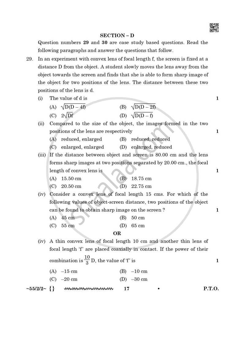 Physics 2025-2026 - CBSE 12th - Class 12 - CBSE (Central Board of Secondary Education) question paper with PDF download
