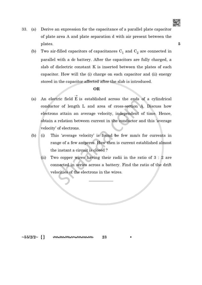 Physics 2025-2026 - CBSE 12th - Class 12 - CBSE (Central Board of Secondary Education) question paper with PDF download