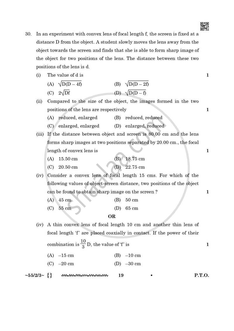 Physics 2025-2026 - CBSE 12th - Class 12 - CBSE (Central Board of Secondary Education) question paper with PDF download