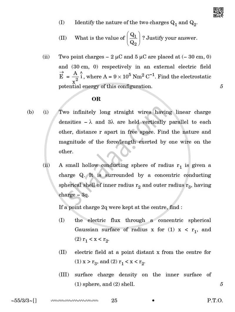 Physics 2025-2026 - CBSE 12th - Class 12 - CBSE (Central Board of Secondary Education) question paper with PDF download