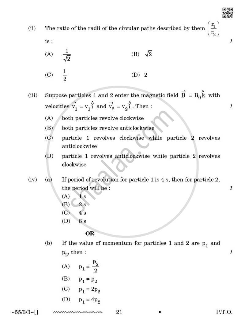 Physics 2025-2026 - CBSE 12th - Class 12 - CBSE (Central Board of Secondary Education) question paper with PDF download