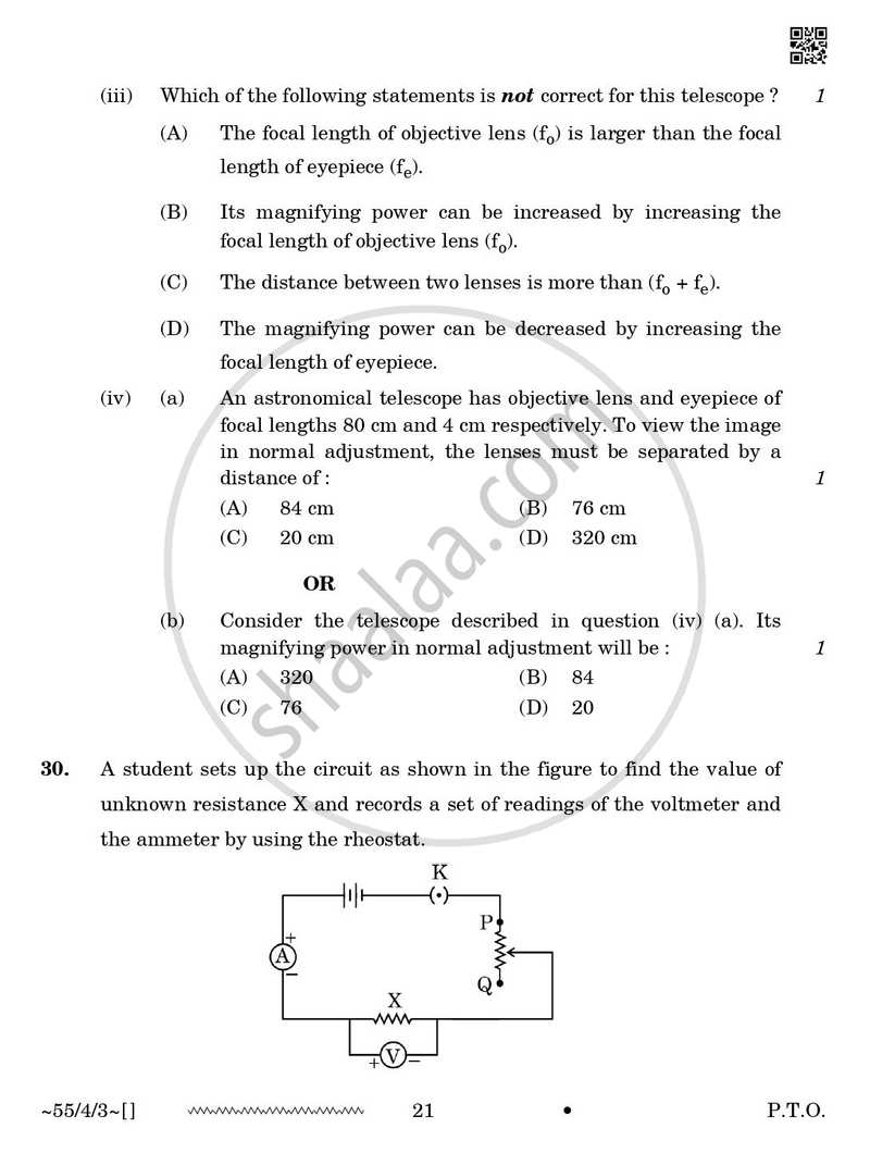 Physics 2025-2026 - CBSE 12th - Class 12 - CBSE (Central Board of Secondary Education) question paper with PDF download