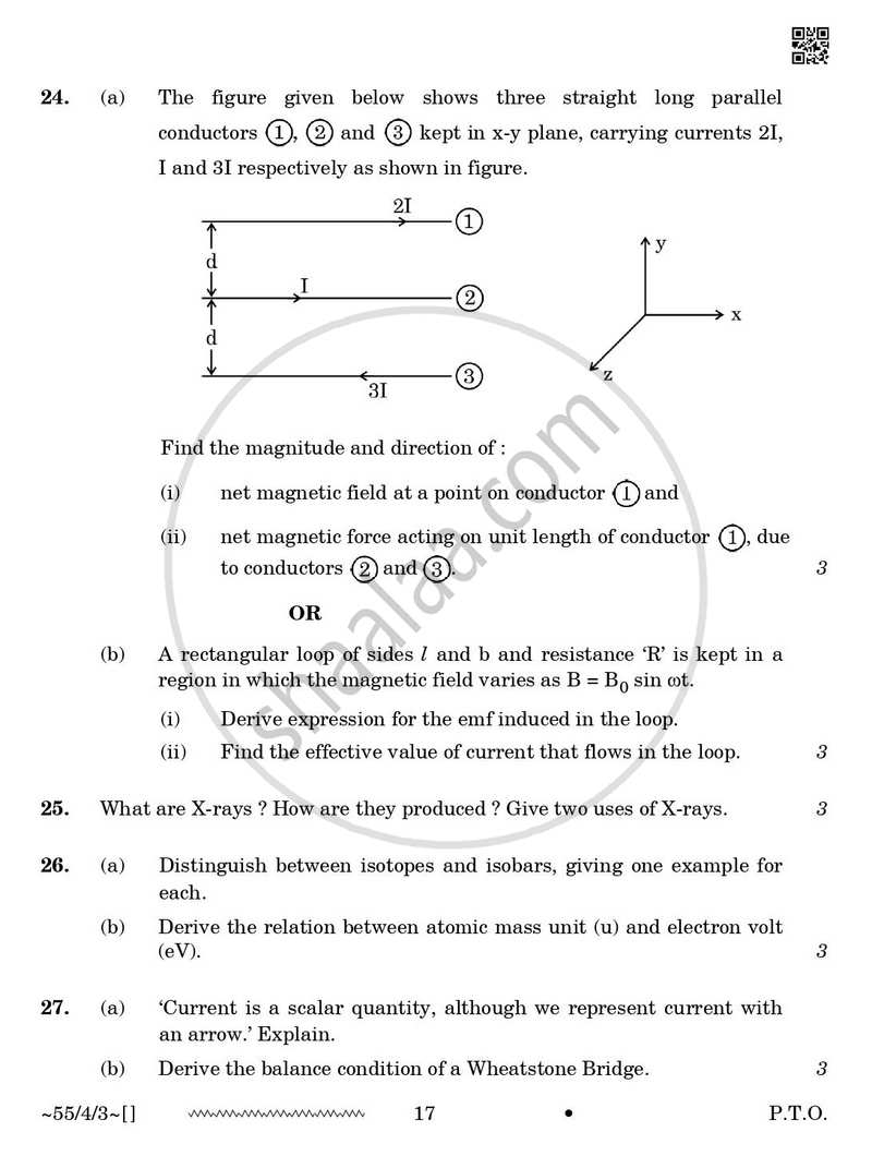 Physics 2025-2026 - CBSE 12th - Class 12 - CBSE (Central Board of Secondary Education) question paper with PDF download