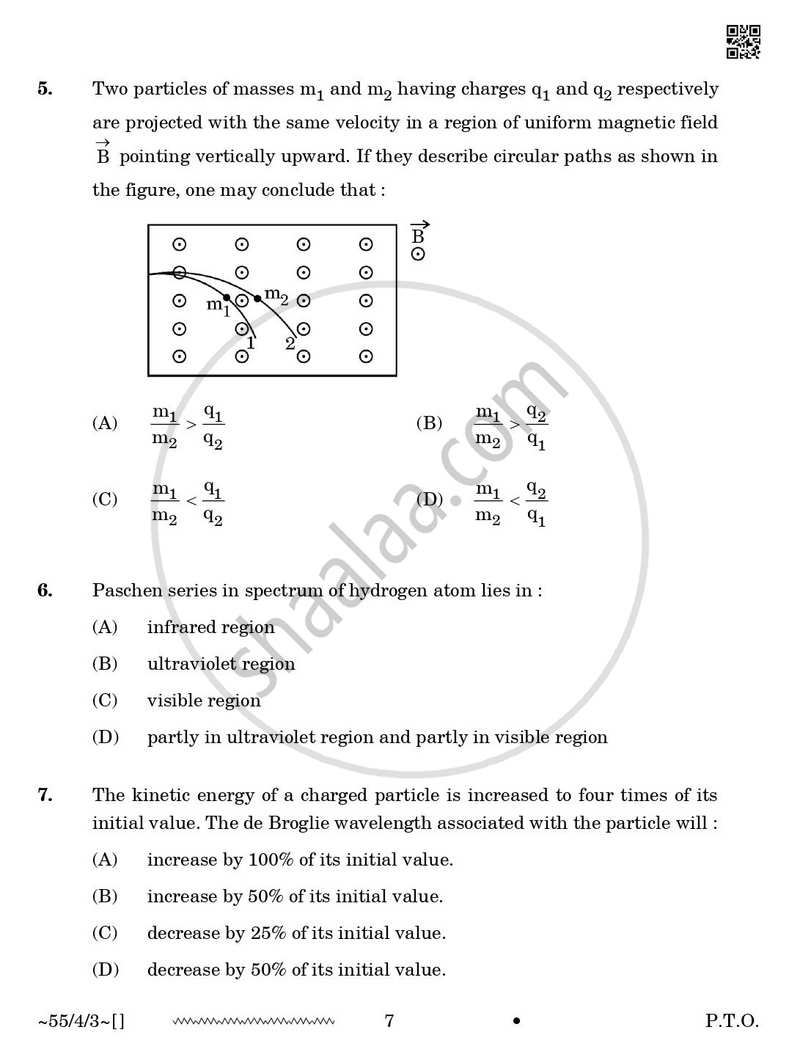 Physics 2025-2026 - CBSE 12th - Class 12 - CBSE (Central Board of Secondary Education) question paper with PDF download