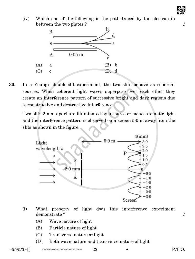 Physics 2025-2026 - CBSE 12th - Class 12 - CBSE (Central Board of Secondary Education) question paper with PDF download