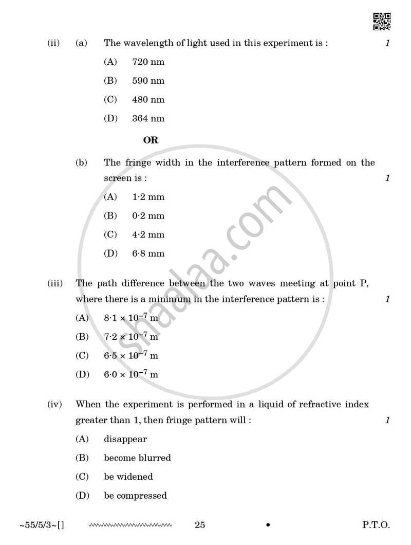 Physics 2025-2026 - CBSE 12th - Class 12 - CBSE (Central Board of Secondary Education) question paper with PDF download