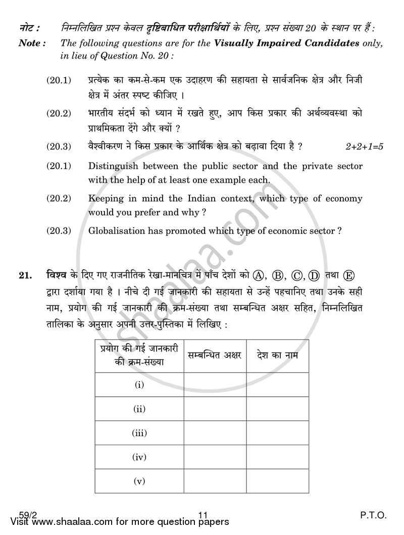 Political Science 2016-2017 - CBSE 12th - Class 12 - CBSE (Central Board of Secondary Education) question paper with PDF download