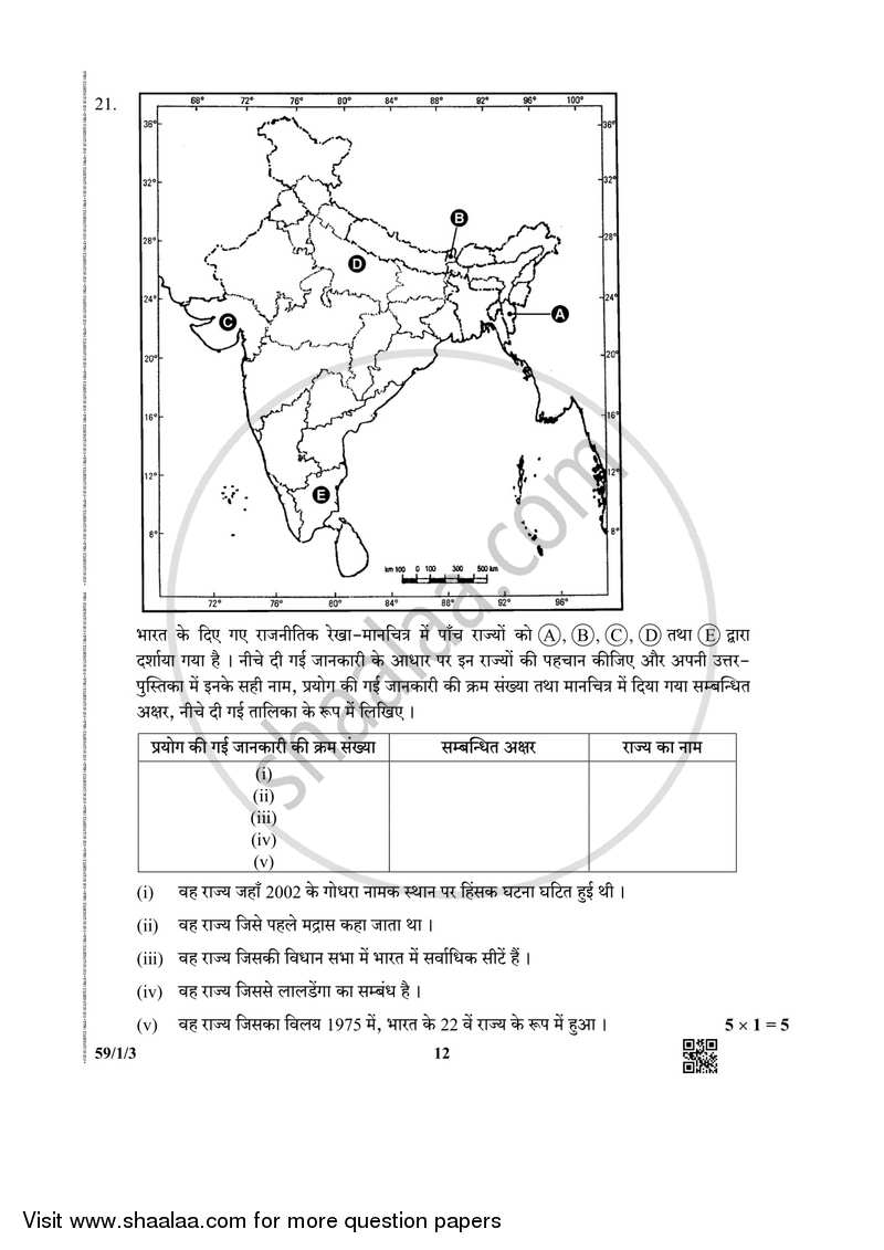 Political Science 2018-2019 - CBSE 12th - Class 12 - CBSE (Central Board of Secondary Education) question paper with PDF download