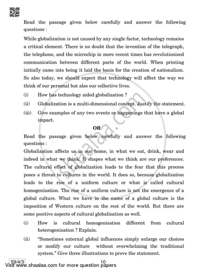 Political Science 2018-2019 - CBSE 12th - Class 12 - CBSE (Central Board of Secondary Education) question paper with PDF download