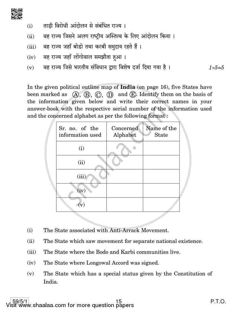 Political Science 2018-2019 - CBSE 12th - Class 12 - CBSE (Central Board of Secondary Education) question paper with PDF download