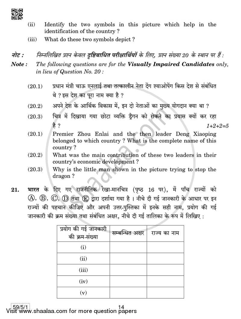 Political Science 2018-2019 - CBSE 12th - Class 12 - CBSE (Central Board of Secondary Education) question paper with PDF download