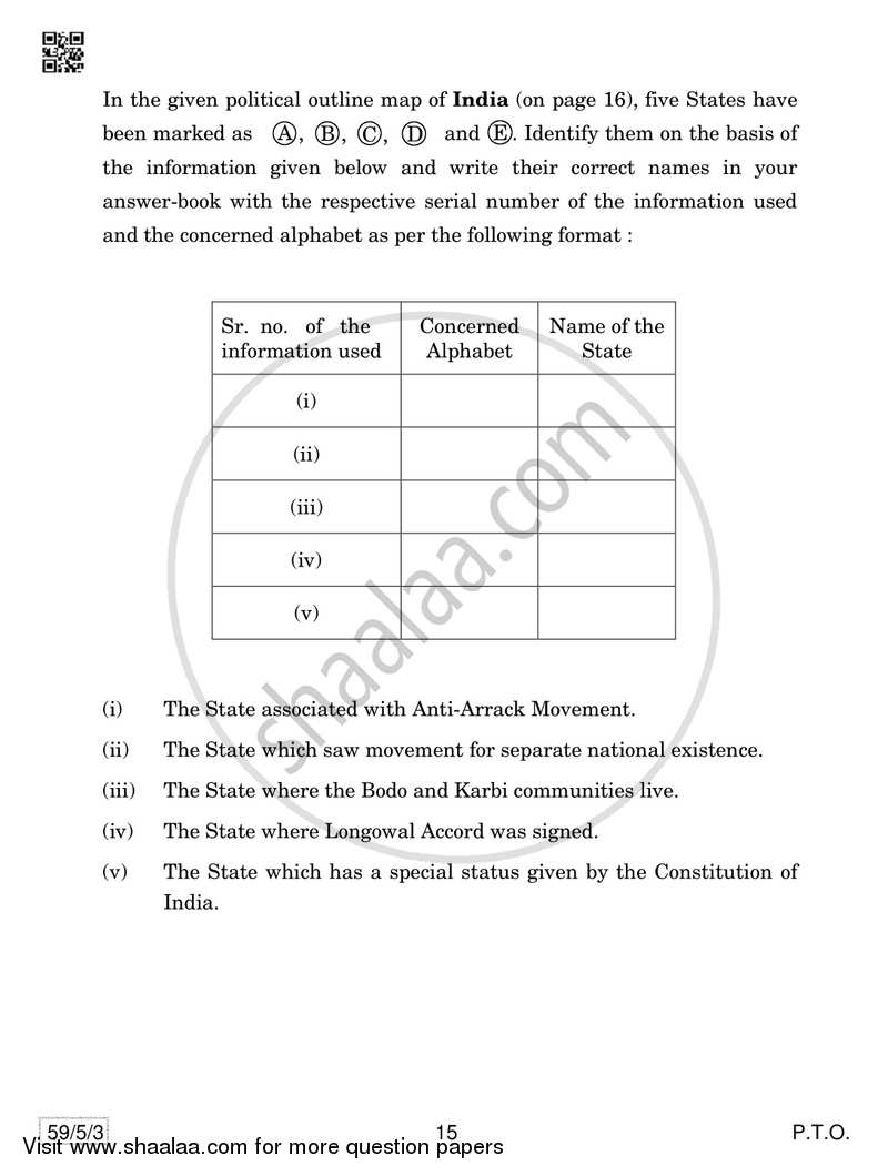 Political Science 2018-2019 - CBSE 12th - Class 12 - CBSE (Central Board of Secondary Education) question paper with PDF download