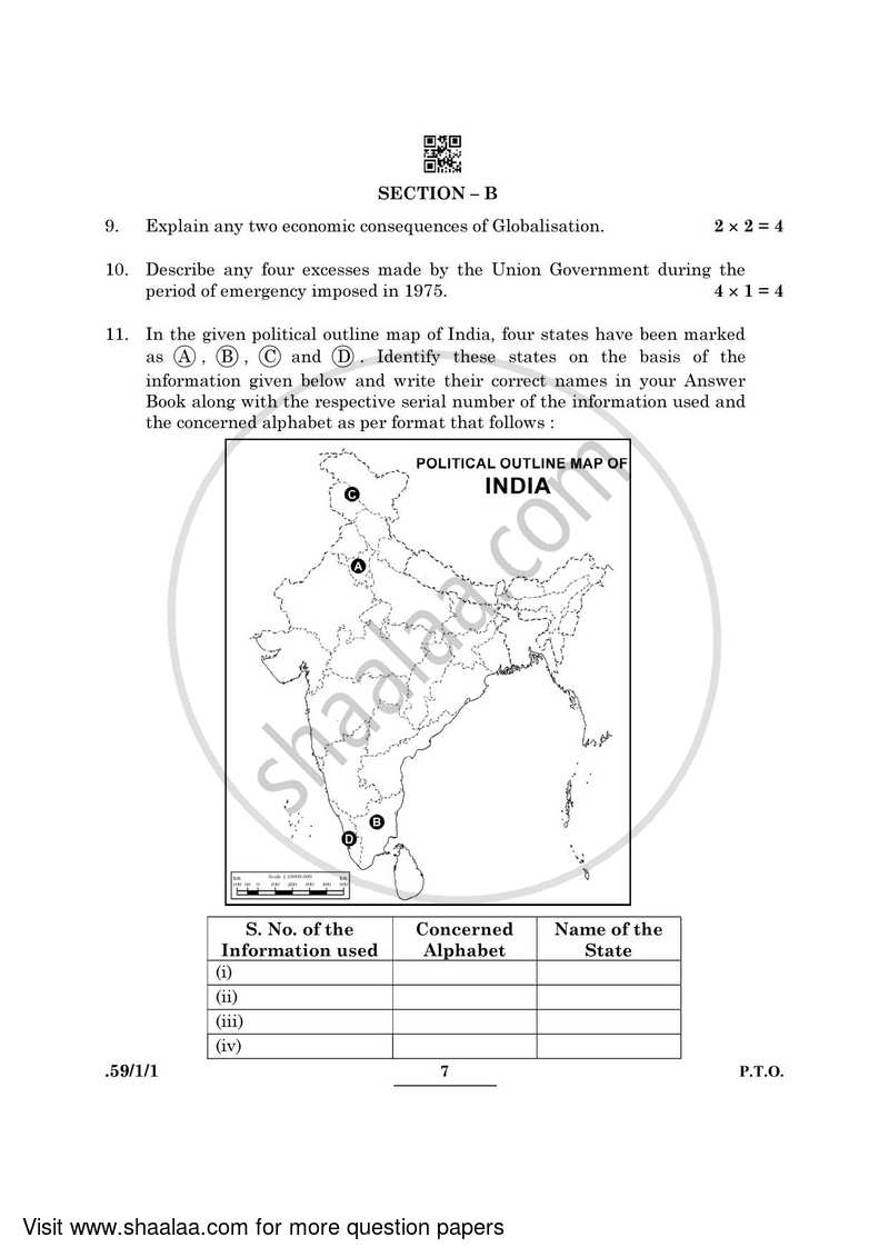 Political Science 2021-2022 - CBSE 12th - Class 12 - CBSE (Central Board of Secondary Education) question paper with PDF download