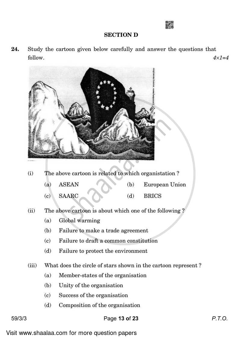 Political Science 2022-2023 - CBSE 12th - Class 12 - CBSE (Central Board of Secondary Education) question paper with PDF download