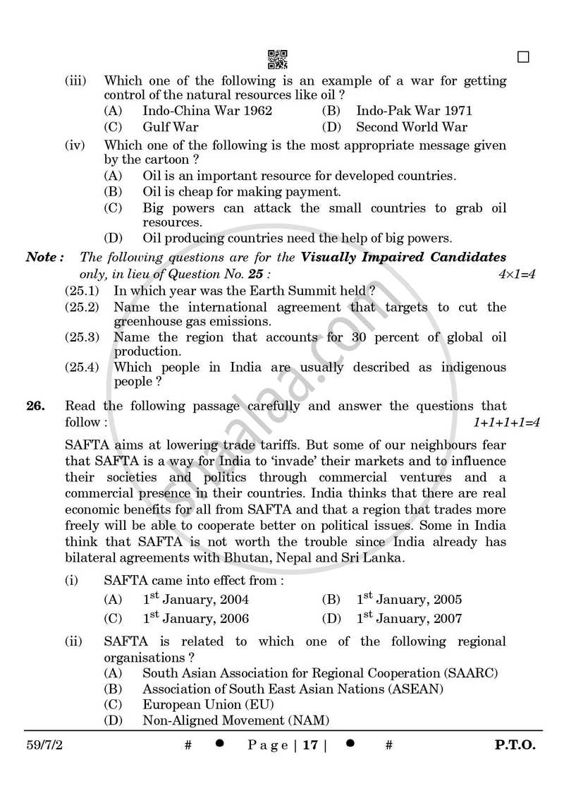 Political Science 2024-2025 - CBSE 12th - Class 12 - CBSE (Central Board of Secondary Education) question paper with PDF download