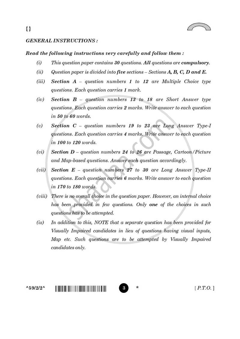 Political Science 2025-2026 - CBSE 12th - Class 12 - CBSE (Central Board of Secondary Education) question paper with PDF download