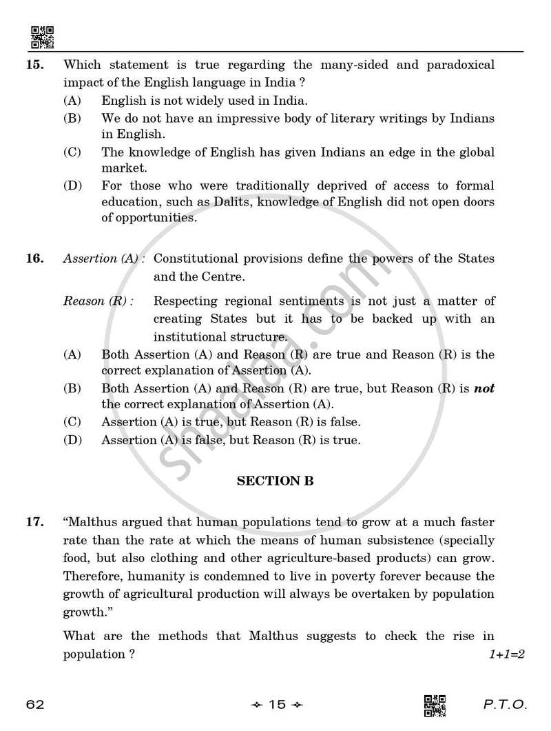 Sociology 2025-2026 - CBSE 12th - Class 12 - CBSE (Central Board of Secondary Education) question paper with PDF download