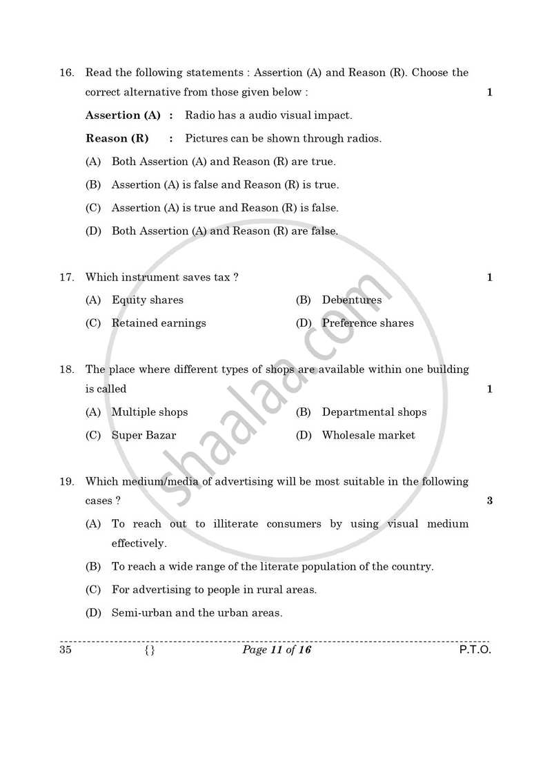 Elements of Business 2025-2026 Class 10 - CBSE (Central Board of Secondary Education) question paper with PDF download