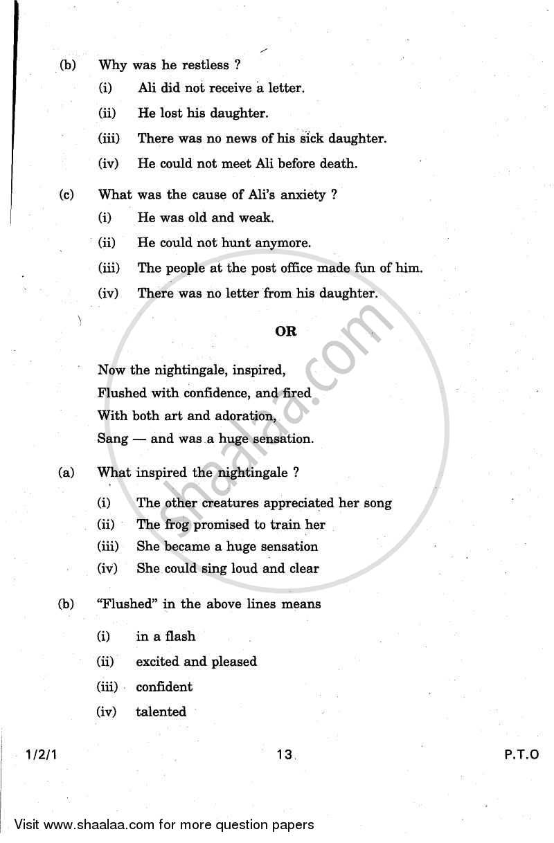 English Communicative 2010-2011 Class 10 - CBSE (Central Board of Secondary Education) question paper with PDF download