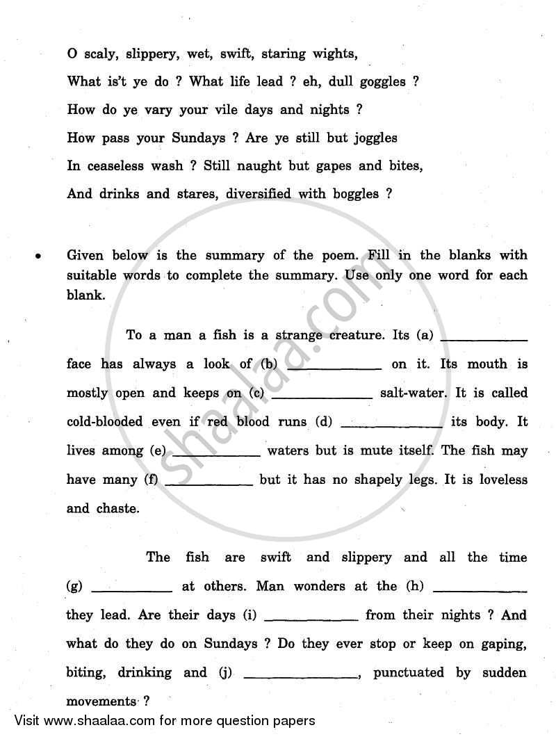 English Communicative 2010-2011 Class 10 - CBSE (Central Board of Secondary Education) question paper with PDF download