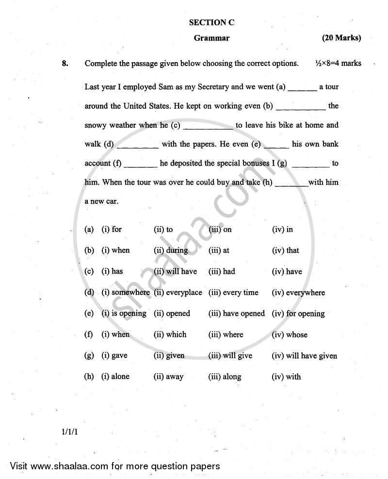 English Communicative 2010-2011 Class 10 - CBSE (Central Board of Secondary Education) question paper with PDF download