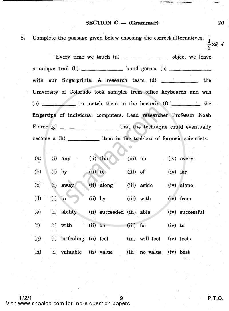 English Communicative 2010-2011 Class 10 - CBSE (Central Board of Secondary Education) question paper with PDF download