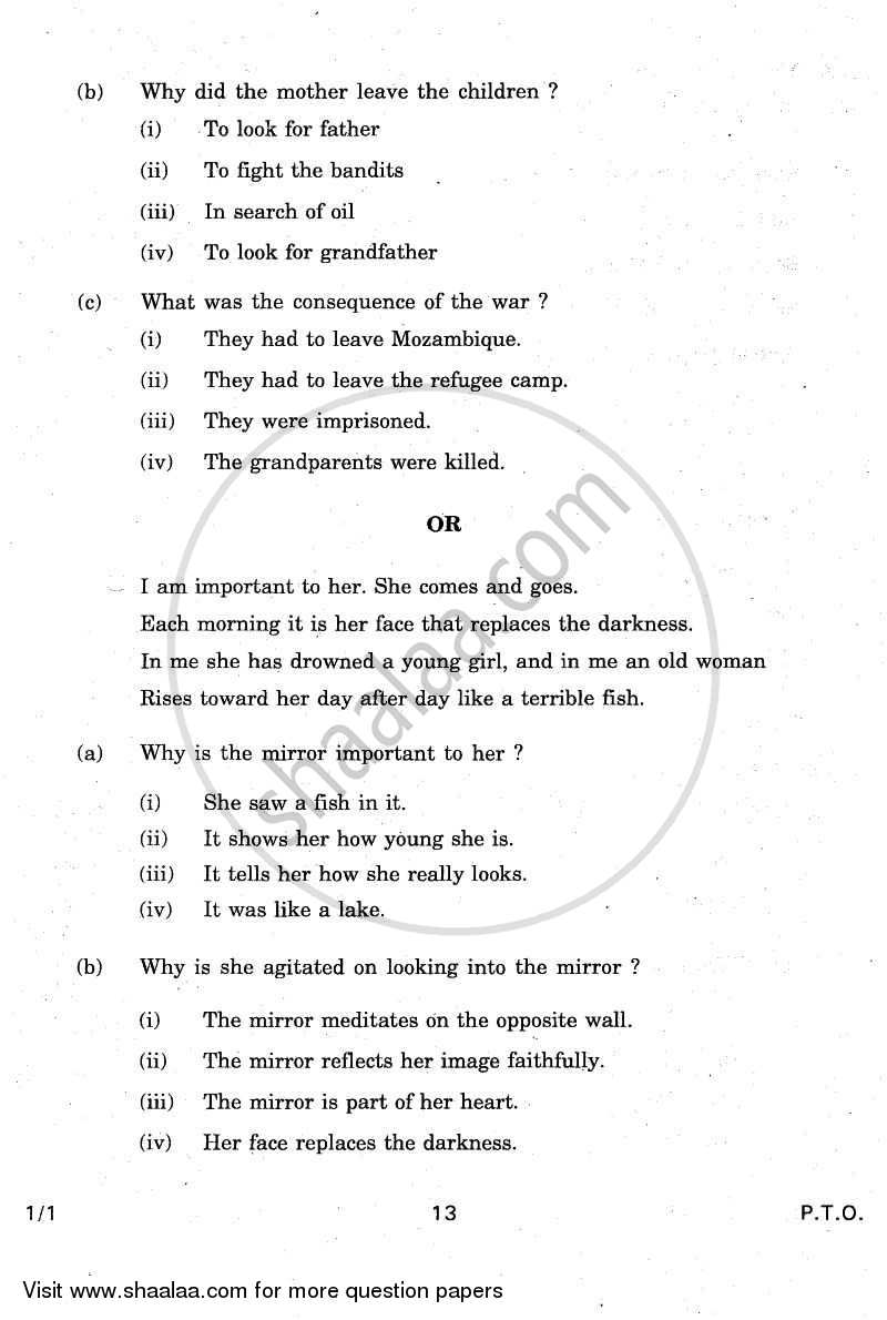 English Communicative 2010-2011 Class 10 - CBSE (Central Board of Secondary Education) question paper with PDF download