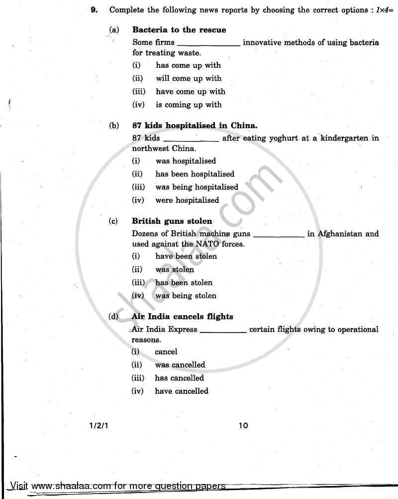 English Communicative 2010-2011 Class 10 - CBSE (Central Board of Secondary Education) question paper with PDF download